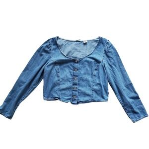Levi's Daryn Corset Top Long Sleeve Blue Denim Sz:XXL